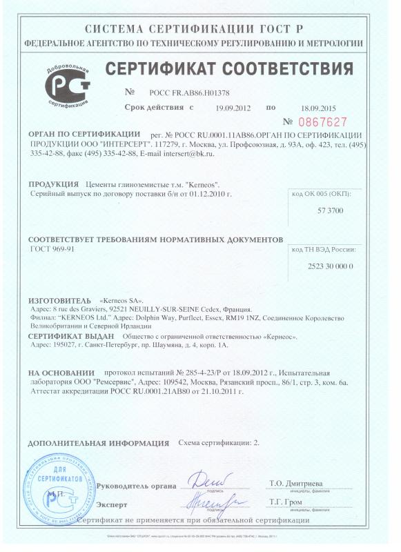 Сертификат соответствия